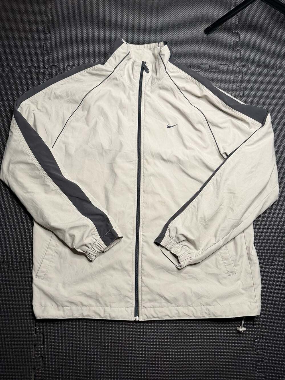 Nike Vintage Windbreaker Track Jacket Size XXL Beige